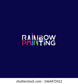 Paint brush logo design vector icon illustration inspiration