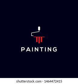 Paint brush logo design vector icon illustration inspiration