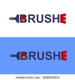 Paint Brush Logo And Icon Design. brush text, font,lettermark, wordmark Logo.