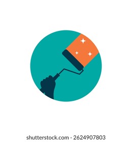 Diseño de icono de logotipo de pincel de pintura