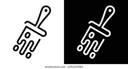 paint brush logo icon line vector illustration