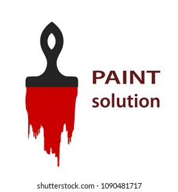 Paint brush logo icon simle flat design, stock vector illustration