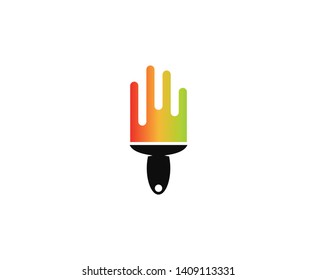 Paint brush logo icon vector 