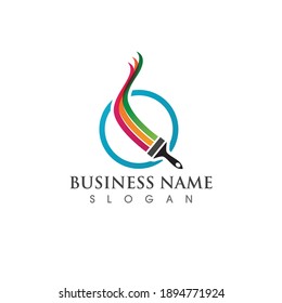 paint brush logo and symbol vector