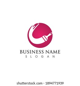 logotipo de pincel de pintura y vector de símbolo