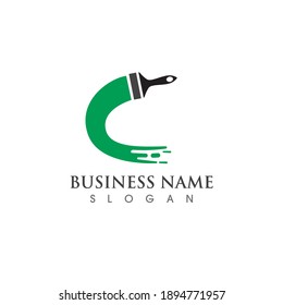 paint brush logo and symbol vector