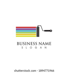 logotipo de pincel de pintura y vector de símbolo