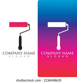paint brush logo and symbol vector