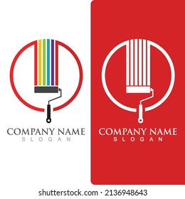 paint brush logo and symbol vector