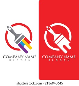 paint brush logo and symbol vector