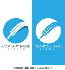 paint brush logo and symbol vector