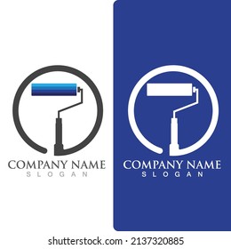 logotipo de pincel de pintura y vector de símbolo