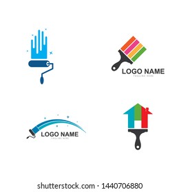 Paint brush Logo Template vector icon Illustration design 
