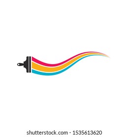 Paint brush Logo Template vector icon Illustration design 