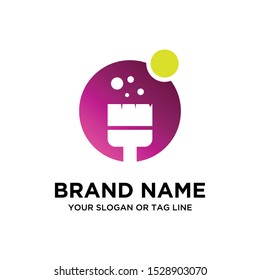 Paint brush logo vector full color art