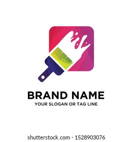 Paint brush logo vector full color art