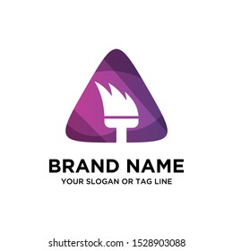 Paint brush logo vector full color art