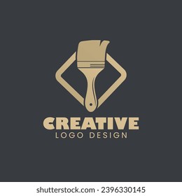 Paint Brush Minimal Vector Logo Design 
