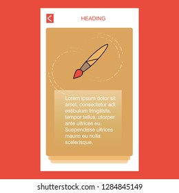 Paint brush  mobile vertical banner design design. Vector