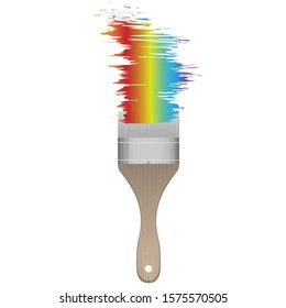 Paint brush. Multicolored paint. Painting. Vector illustration