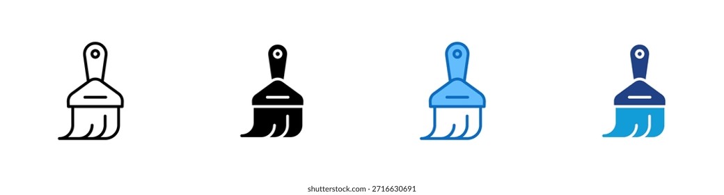 Vector de diseño de íconos de estilo múltiple - Pincel utilizado para colorear, dibujar o tareas de decoración del hogar