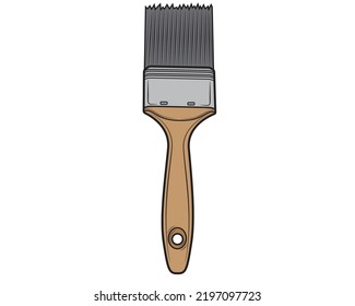 Paint Brush auf weißem Hintergrund. Reparaturwerkzeug. Wiederaufnahme der Illustration.