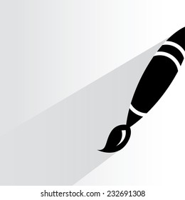 paint brush on white background, flat and shadow theme