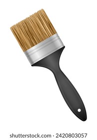 Dibujar pincel en un fondo blanco. Ilustración vectorial.