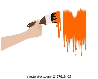Paint brush on a white background.