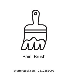 Paint Brush Outline Icon Design illustration. Art and Crafts Symbol on White background EPS 10 File