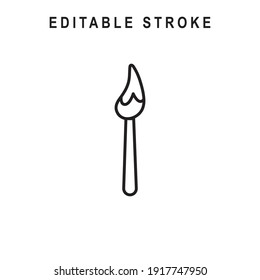 Paint Brush Outline Icon. Brush Line Art Logo. Vector Illustration. Isolated on White Background. Editable Stroke