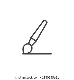 Paint brush outline icon. linear style sign for mobile concept and web design. Brush drawing simple line vector icon. Symbol, logo illustration. Pixel perfect vector graphics