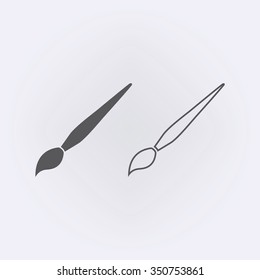 Paint brush outline icon . Vector illustration
