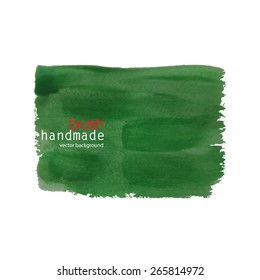 Paint Brush Painted, Green vector background for Design handmade, vector illustration stock