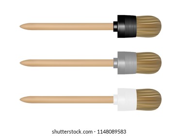 A paint brush for painting surfaces.Construction brush in vector.A brush for drawing on a white background.Vector illustration.