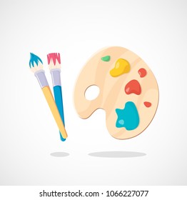 Paint Brush and Palette
