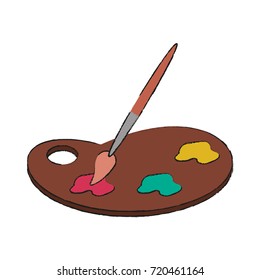 Paint brush and palette