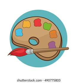 Paint brush and palette of back to school design