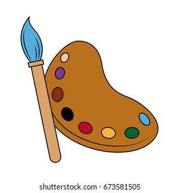 paint brush palette color design element