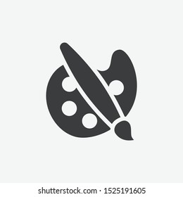 Paint Brush Palette Flat Vector Icon