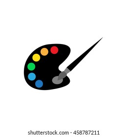 Paint brush with palette icon.