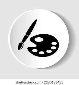 Dibujar pincel con icono de paleta. Diseño plano. Ilustración vectorial.