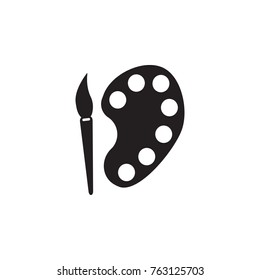 Paint brush with palette icon. Toy element icon. Premium quality graphic design icon. Baby Signs, outline symbols collection icon for websites, web design, mobile app on white background