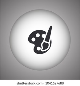 Paint brush with palette icon vector