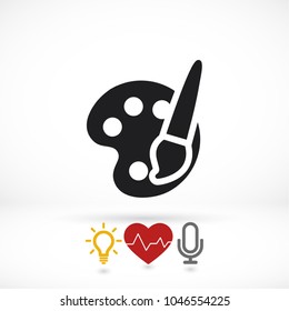 Paint brush with palette icon vector