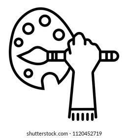 Paint brush with palette icon vector