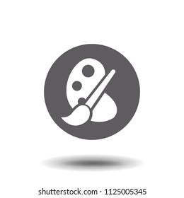 Paint brush with palette icon vector