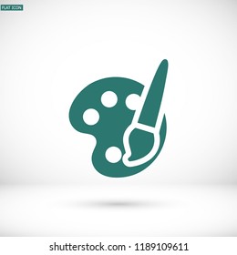 Paint brush with palette icon vector