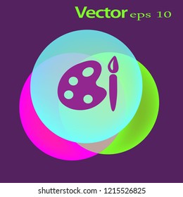 Paint brush with palette icon. Vector illustration