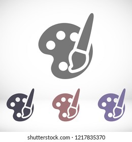 Paint brush with palette icon vector